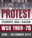 Image of the Protest Exhibit poster showing people protesting.